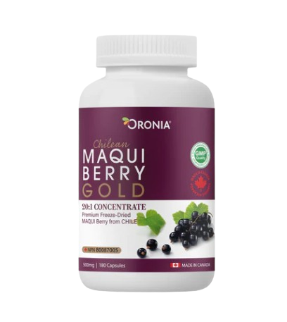 Premium Freeze-Dried Maqui Berry Gold / 500mg, 180 Caps