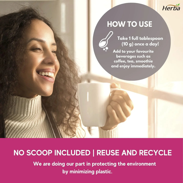 Marine Collagen Powder with Hyaluronic Acid, Silica, and Vitamin C – 305g | Made in Canada