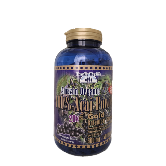 Amazon Organic 100% Acai Berry / 500mg, 500 capsules