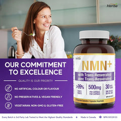 NMN Supplement + Resveratrol - 600mg | Made in Canada | 30 Vegetable Capsules NMN Supplement + Resveratrol - 600mg | Made in Canada | 30 Vegetable Capsules