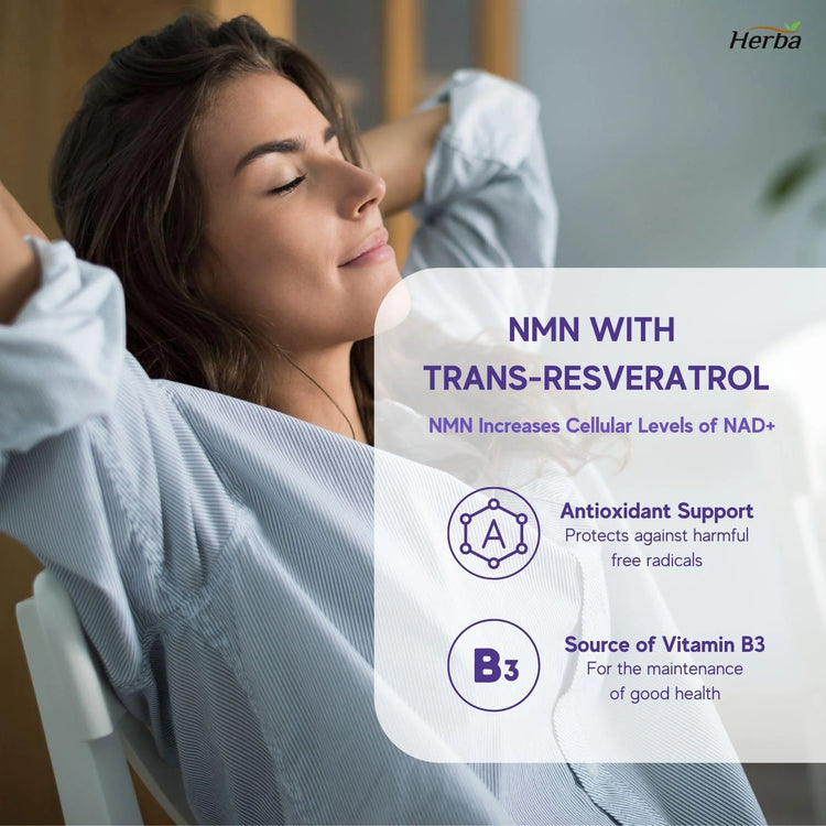 NMN Supplement + Resveratrol - 600mg | Made in Canada | 30 Vegetable Capsules