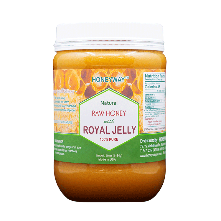 Natural Raw Honey with Royal Jelly / 40oz (1,134g)