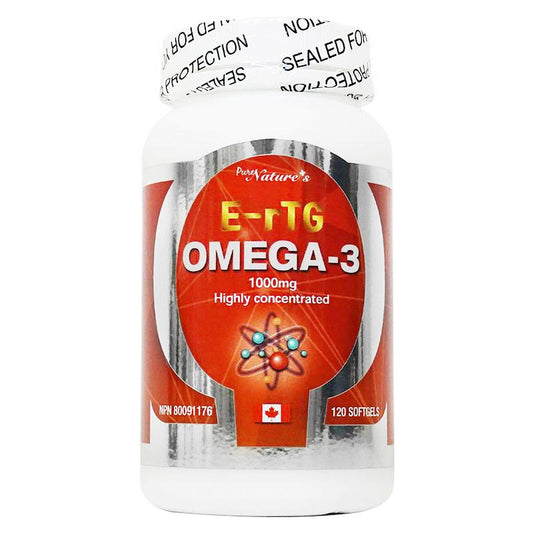 Pure Nature's E-rTG Omega 3 Fish oil 1000mg / 120 Softgels