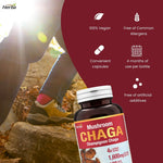 Chaga Mushroom Capsules 400mg - 120 Vegetable Capsules | 4:1 High Concentrate