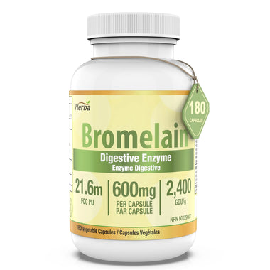 Herba Bromelain 보충제 600mg – 180 캡슐 | 2,400 GDU/g 최대 효능