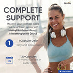 Methylated Multivitamin with TMG & Full Methylated B Complex - 120 Capsules | 15 in 1 Formula | Made in Canada