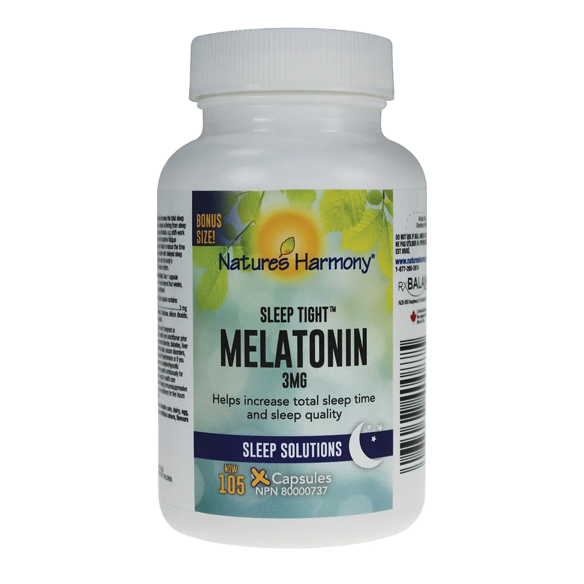 네이처스 하모니 멜라토닌 슬립 타이트 3mg 105캡슐 