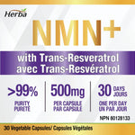 NMN Supplement + Resveratrol - 600mg | Made in Canada | 30 Vegetable Capsules